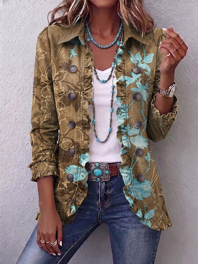 Fleurs Olive & Turquoise / 5XL